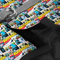 Шлея для собак м'яка WAUDOG Clothes з QR паспортом, малюнок "Бетмен комікс", S2, В 46-50 см, С 43-45 см