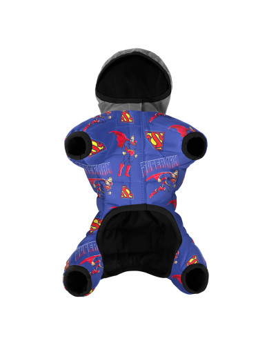 Комбінезон для собак WAUDOG Clothes малюнок "Сила Супермена", S35, В 52-55 см, С 31-36 см