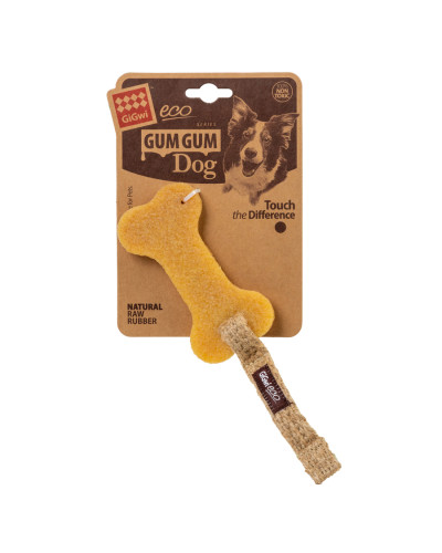 Іграшка для собак Велика кістка GiGwi Gum Gum, екогума, джут, 24 см