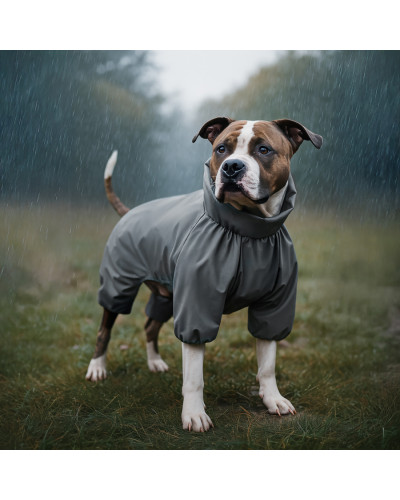 Дощовик для собак WAUDOG Clothes, водонепроникний, XS25, В 36-38 см, С 26-28 см, сірий