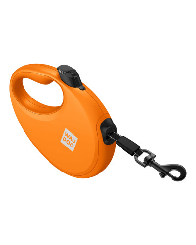 Повідець-рулетка для собак WAUDOG R-leash з контейнером для пакетів, світловідбивна стрічка, S, до 12 кг, 3 м, помаранчевий