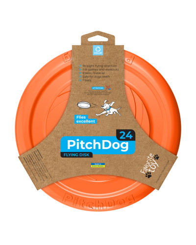 Ігрова тарілка для апортировки PitchDog, діаметр 24 см помаранчевий