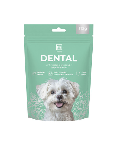 Ласощі для собак WAUDOG Treats Dental Кістка для чистки зубів з м’ятою та прополісом, 112 г
