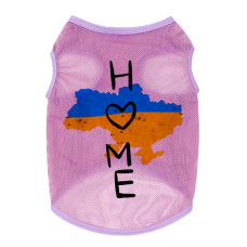Майка для собак WAUDOG Clothes малюнок "Дім", сітка, XS, B 26-29 см, C 16-19 см рожевий