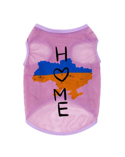 Майка для собак WAUDOG Clothes малюнок "Дім", сітка, XS, B 26-29 см, C 16-19 см рожевий