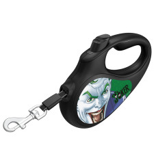 Повідець-рулетка для собак WAUDOG R-leash, малюнок "Джокер Зелений", L, до 50 кг, 5 м, світловідбиваюча стрічка чорний