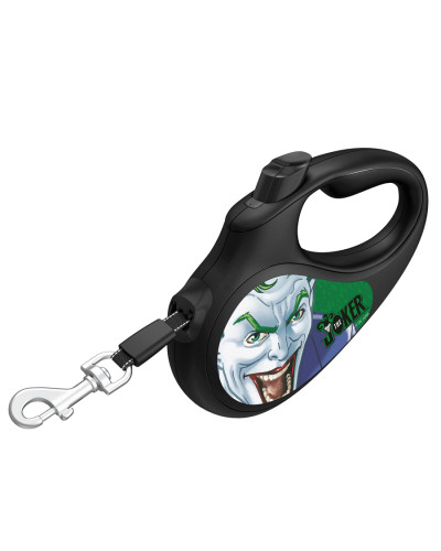 Повідець-рулетка для собак WAUDOG R-leash, малюнок "Джокер Зелений", L, до 50 кг, 5 м, світловідбиваюча стрічка чорний