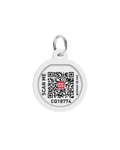 Адресник для собак та котів металічний WAUDOG Smart ID з QR паспортом, малюнок "Водяні лілії", круг, Д 25 мм