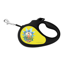 Повідець-рулетка для собак WAUDOG R-leash, малюнок "Рік та Морті 2", L, до 50 кг, 5 м, світловідбиваюча стрічка чорний