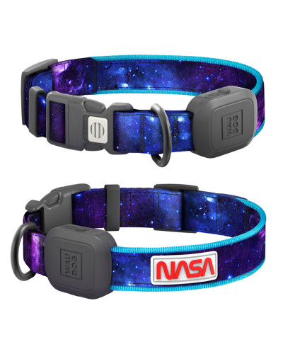 Нашийник для собак з підсвічуванням WAUDOG LED, NASA21, Type-C, M-L, Ш 25 мм, Дов 41-62 cm