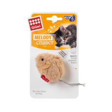 Іграшка для котів Мишка зі звуковим чипом GiGwi Melody chaser, штучне хутро, 9 см