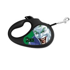 Повідець-рулетка для собак WAUDOG R-leash, малюнок "Джокер Зелений", L, до 50 кг, 5 м, світловідбиваюча стрічка чорний