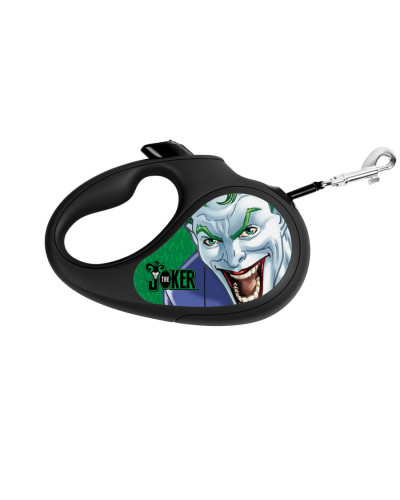 Повідець-рулетка для собак WAUDOG R-leash, малюнок "Джокер Зелений", L, до 50 кг, 5 м, світловідбиваюча стрічка чорний