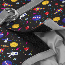 Шлея для собак м'яка WAUDOG Clothes з QR паспортом, малюнок "NASA", XS4,В 36-39 см, С 26-28 см