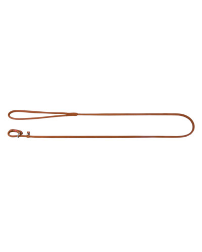 Повідець-зашморг для собак шкіряний WAUDOG Soft, круглий, Д 13 мм, Дов 183см коричневий