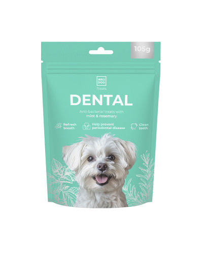 Ласощі для собак WAUDOG Treats Dental Паличка для чистки зубів з м'ятою і розмарином, 105 г