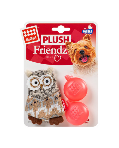 Іграшка для собак Сова з пищалкою GiGwi Plush Friendz, текстиль, 10 см
