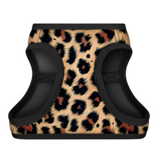 Шлея для собак м'яка WAUDOG Clothes з QR паспортом, малюнок "Леопард", S2, В 46-50 см, С 43-45 см