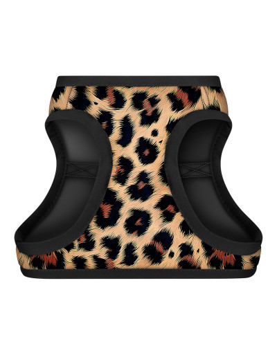 Шлея для собак м'яка WAUDOG Clothes з QR паспортом, малюнок "Леопард", S2, В 46-50 см, С 43-45 см