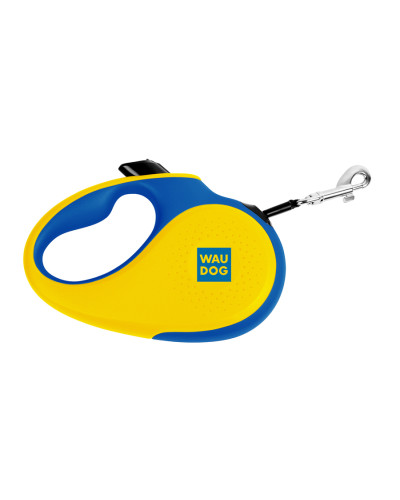 Повідець-рулетка для собак WAUDOG R-leash, малюнок "Colors of freedom", S, до 15 кг, 5 м, світловідбивна стрічка