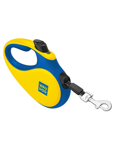 Повідець-рулетка для собак WAUDOG R-leash, малюнок "Colors of freedom", S, до 15 кг, 5 м, світловідбивна стрічка