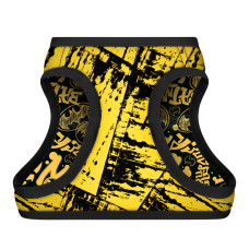 Шлея для собак м'яка WAUDOG Clothes з QR паспортом, малюнок "Бетмен ескіз", S1, В 40-45 см, С 29-31 см