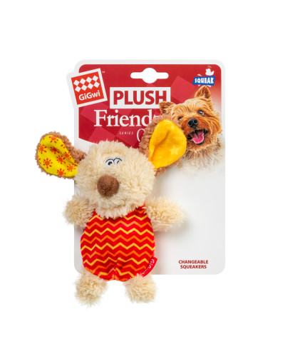 Іграшка для собак Собачка з пищалкою GiGwi Plush Friendz, текстиль, пластик, 13 см