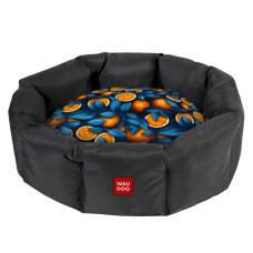 Лежанка для собак WAUDOG Relax, малюнок "Апельсини", S, Ш 34 см, Д 45 см, В 17 см