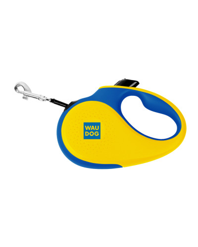 Повідець-рулетка для собак WAUDOG R-leash, малюнок "Colors of freedom", S, до 15 кг, 5 м, світловідбивна стрічка