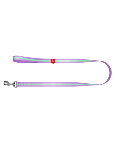 Повідець для собак нейлоновий WAUDOG Nylon, світонакоплювальний, Ш 15 мм, Дов 122 см фіолетовий