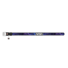 Нашийник для собак шкіряний WAUDOG Design з QR паспортом, малюнок "NASA21",  XXS, Ш 12 мм, Д 18-24 см, чорний