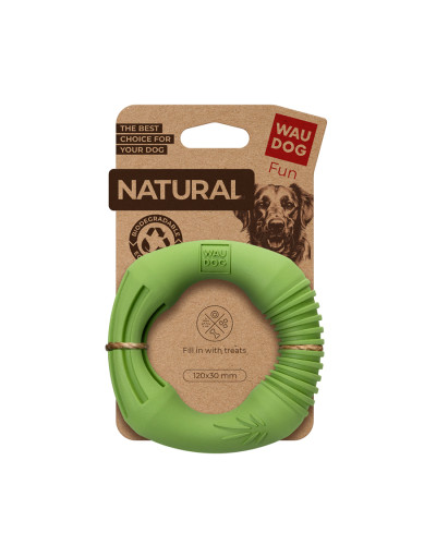 Іграшка для собак WAUDOG Fun Natural Кільце, біорозкладна гума, 12 см, зелена