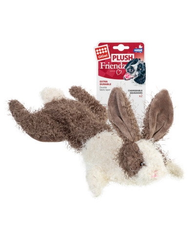 Іграшка для собак Заєць, шкурка з пищалкою GiGwi Plush Friendz, текстиль, 47 см