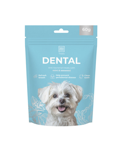 Ласощі для собак WAUDOG Treats Dental Паличка для чистки зубів з м’ятою та водоростями, 60 г