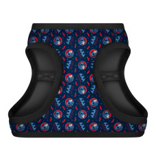 Шлея для собак м'яка WAUDOG Clothes з QR паспортом, малюнок "Бетмен червоно-блакитний", XS4,В 36-39 см, С 26-28 см