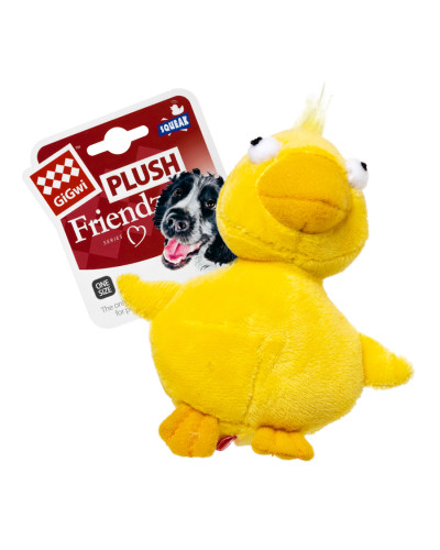 Іграшка для собак Качка з пищалкою GiGwi Plush Friendz, текстиль, МТХ, 11 см