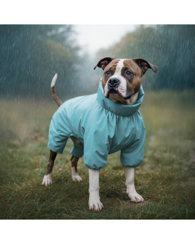 Дощовик для собак WAUDOG Clothes, водонепроникний, L50, В 70-74 см, С 47-50 см, блакитний