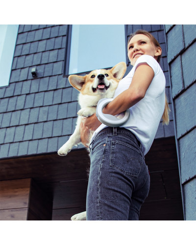 Повідець-рулетка для собак WAUDOG R-leash, кругла, XS-M, до 40 кг, 2,9 м, світловідбиваюча стрічка білий