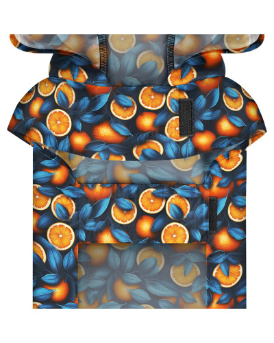 Дощовик-накидка з капюшоном для собак WAUDOG Clothes, малюнок "Апельсини", XL, А 55-61 см, B 68-80 см, С 42-52 см