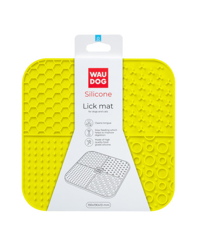 Килимок для злизування WAUDOG Silicone, 190х190х10 мм, жовтий