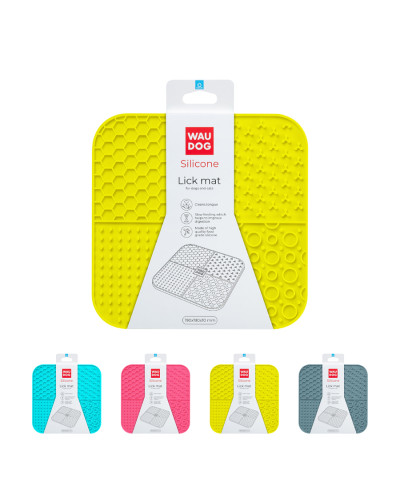 Килимок для злизування WAUDOG Silicone, 190х190х10 мм, жовтий