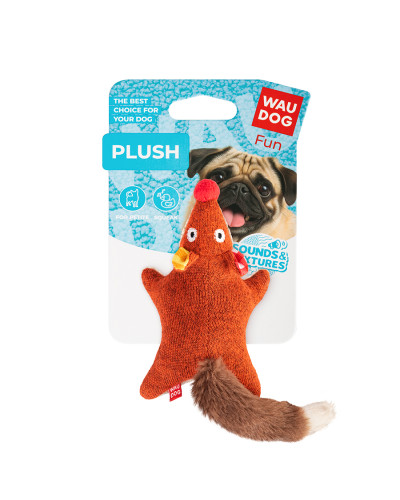 Іграшка для собак WAUDOG Fun Plush Лисиця, трикотаж, Ш 4 см, Д 14 см, S