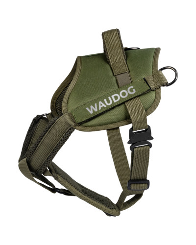 Шлея для службових собак WAUDOG PRO-2, світловідбивна, металевий фастекс, S, В 44-60 см, хакі