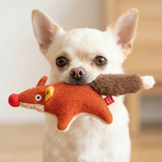 Іграшка для собак WAUDOG Fun Plush Лисиця, трикотаж, Ш 4 см, Д 14 см, S