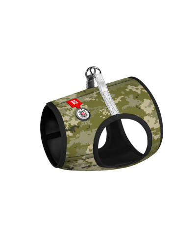 Шлея для собак м'яка WAUDOG Clothes з QR паспортом, "Мілітарі", XS4, В 36-39 см, С 26-28 см