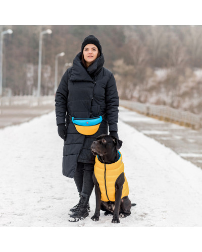 Двостороння курточка AiryVest для собак , розмір L 65, жовто-блакитна
