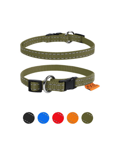 Нашийник Dog Extreme з нейлону регульований (ширина 10мм, довжина 20-30см) хакі