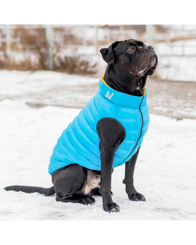Двостороння курточка AiryVest для собак , розмір L 65, жовто-блакитна