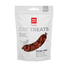 Ласощі для котів WAUCAT Treats "Лососеві жувальні серця", 100 г