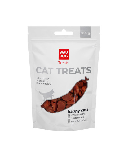 Ласощі для котів WAUCAT Treats "Лососеві жувальні серця", 100 г